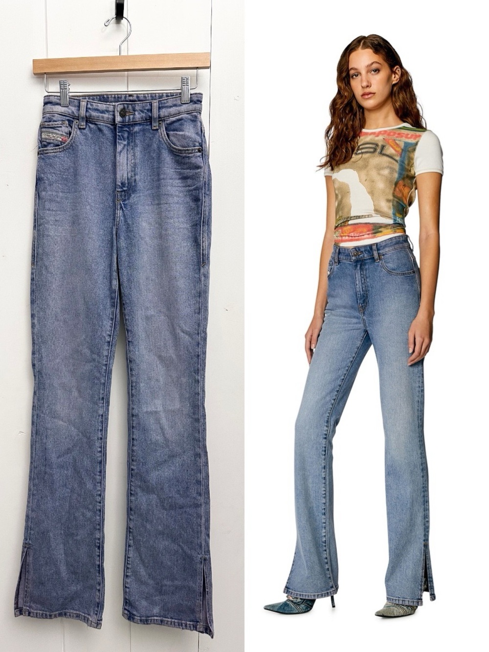 Diesel Bootcut 2003 5 Pocket Jeans In Lilac Wash Size 25